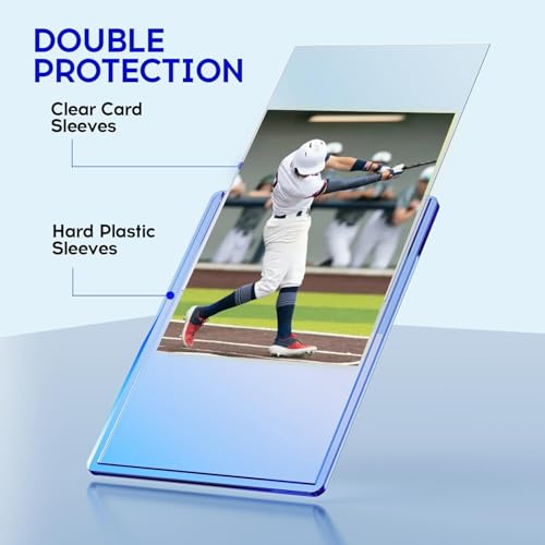 2000 Card Sleeves Hard & Soft, 3x4 Trading Card Holders Set - MILTNK (1000 Hard + 1000 Soft)