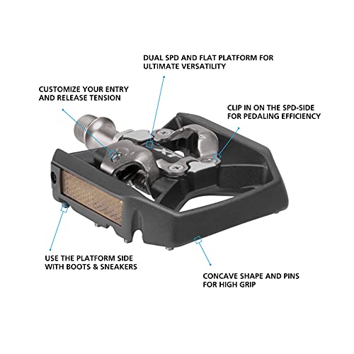 Shimano Deore XT PD-T8000 Pedal - Single Platform & SPD Cycling Pedal