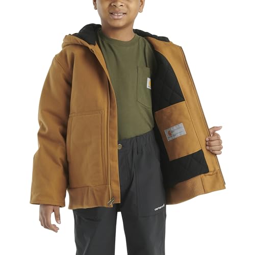 Carhartt Boys' Insulated Canvas Active Jacket Small Brown - Warm Durable Outerwear