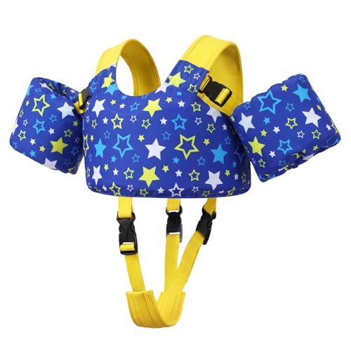 Zeraty 3-in-1 Toddler Kids Swim Vest Pool Floaties - Blue Star, Medium