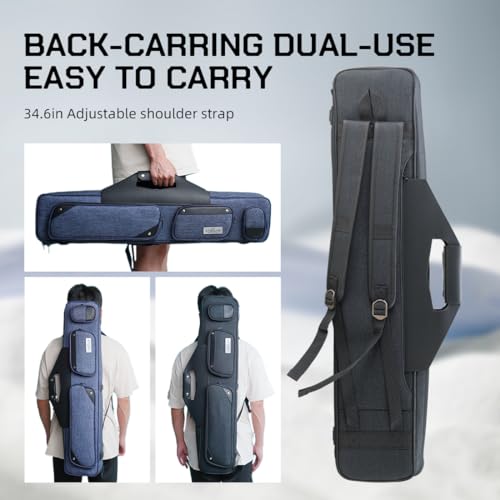 KONLLEN 3x4 Pool Cue Case Blue - Large Capacity Billiard Stick & Accessory Bag