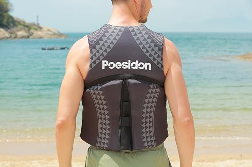 Adult Life Vest for Water Sports Grey Large - Unisex Kayaking & Paddling Impact Jacket
