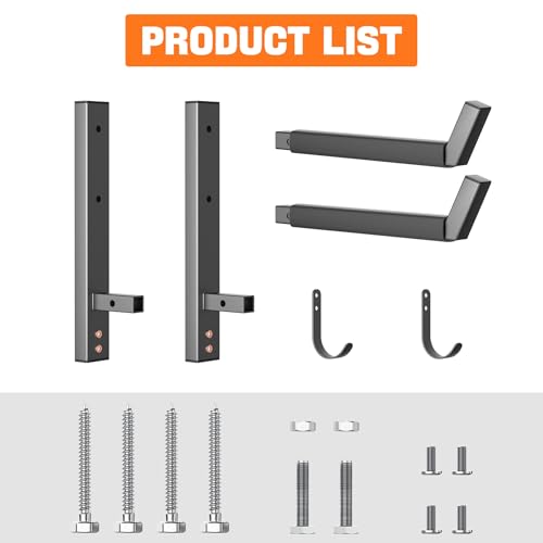 Wall-Mounted Kayak Rack for 1 Kayak - Heavy-Duty Garage Storage with Paddle Hooks