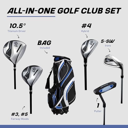 Precise S7 Men's Golf Club Set Blue - Complete 18-Piece Right-Hand Pack