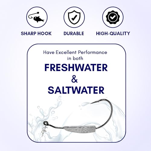 3/16oz 3/0 Weighted Swimbait Hooks with Twist Lock Bait Keeper - Bass Fishing Tackle
