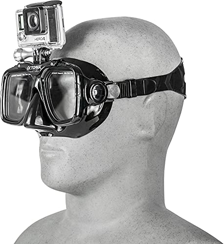 OctoMask Scuba Mask with GoPro Mount - Black Waterproof Snorkeling & Diving Mask