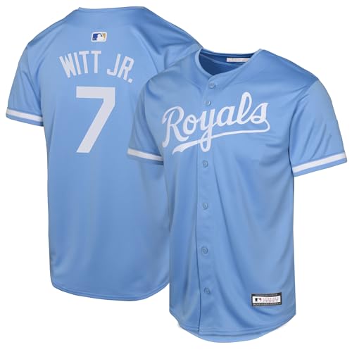 Youth MLB Kansas City Royals Bobby Witt Jr. Light Blue Alternate Jersey 8-20