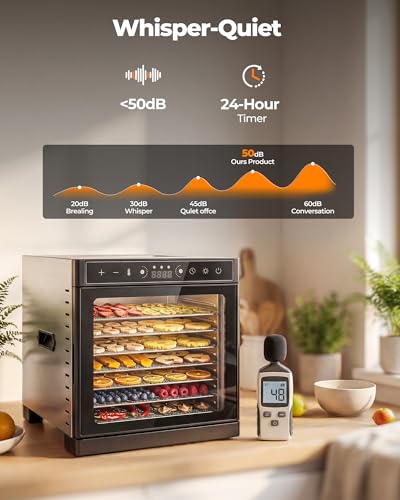 Food Dehydrator Machine 700W with 8 Trays & Visual Window - Dry Fruits, Meat, Herbs