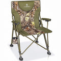 CAMPHILL Camo Heavy Duty Folding Camping Chair with Armrests & Headrest, Supports 450 lbs