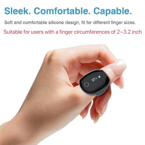 Wellue O2Ring Bluetooth Pulse Oximeter - Wearable Blood Oxygen Saturation Monitor with Vibration Reminder