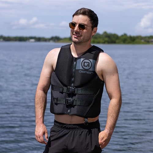 O'Brien Men's X-Large Neoprene Life Jacket - USCG Approved, Black
