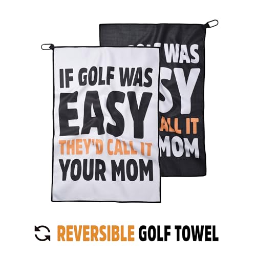 Funny Golf Towel - Microfiber Printed Golf Towel for Men - Reversible Humor Accessory