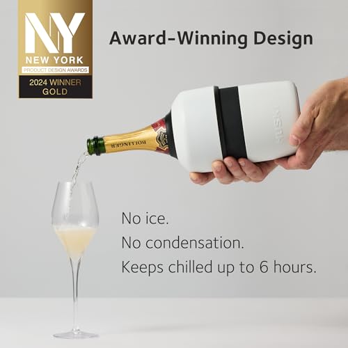 Huski Champagne Chiller White | Award-Winning Iceless Design Keeps Wine Cold 6H