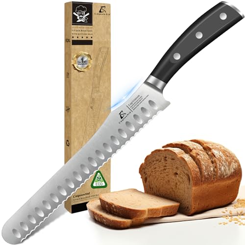 CoquusAid 9-Inch Resharpenable Bread Knife for Slicing Bread and More