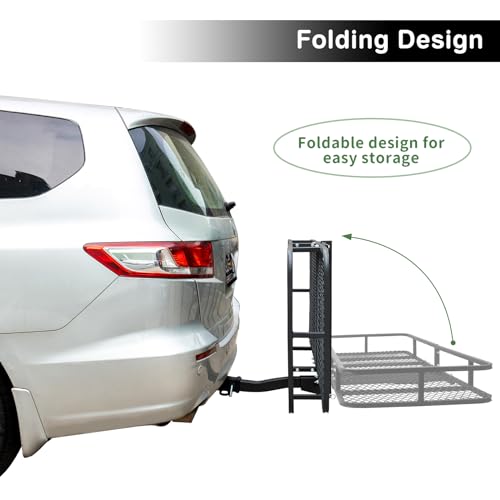 Leader Accessories 60x24x6 Inch Folding Hitch Cargo Carrier for 2-Inch Receiver