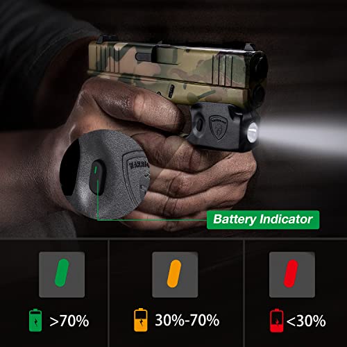 WARRIORLAND Glock 43/43X Mini Tactical Light with Kydex Holster, 150 Lumens