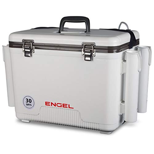 Engel 30qt Live Bait Cooler Box with 2-Speed Aerator & Rod Holders