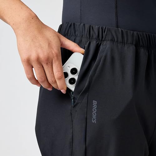 Brooks Women's Canopy Water-Resistant Running Pants with UPF 50+ - X-Large Black