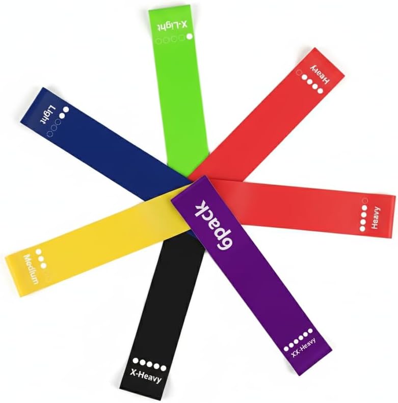 Skiennix 6-Pack Professional Exercise Bands Set - Versatile Resistance Bands for Home Workouts