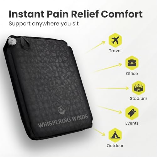 Black 4-Pack Inflatable Seat Cushions for Travel & Outdoor Use - Whispering Winds