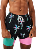 XX-Large Havana Nights Men's 7 Inch Swim Trunks with Liner & UPF 50+