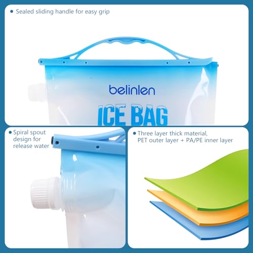5lb Reusable Ice Bags for Cooler - 6 Pack, Leakproof Ice Cube Bags