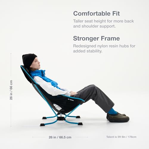 Helinox Black Foldable Beach Chair - Lightweight Portable Outdoor Seating