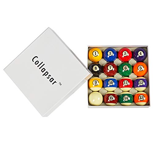 Collapsar Art Number Black Circle Billiard Ball Set 2-1/4 Inch Regulation Size Resin