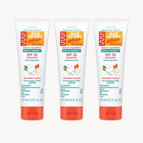 AVON SSS Bug Guard Plus SPF 30 Lotion 4 Fl Oz Pack of 3 - DEET-Free Outdoor Protection