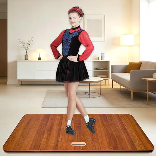 PreGymnastic 47''x 23.6'' Dark Maple Portable Dance Tap Board for Home & Outdoor