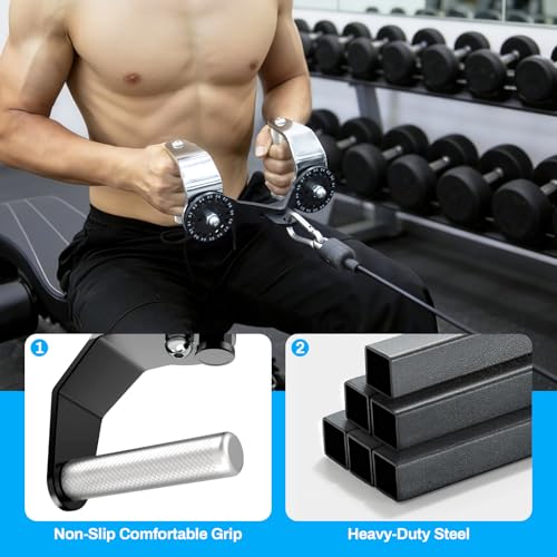 360° Rotating Lat Pulldown Bar Set with 3 Grip Options for Full Body Workout