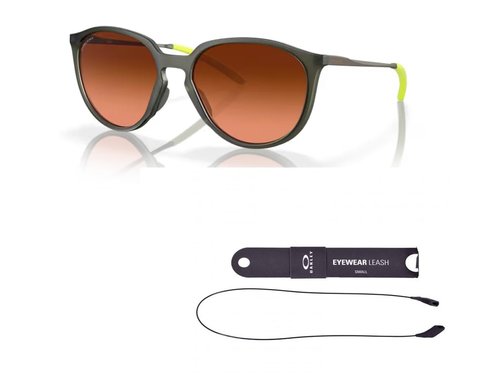 Oakley Sielo OO9288 928802 57MM Matte Olive Ink/Prizm Brown Gradient Sunglasses for Women+ Bundle Accessory Leash Kit, Microfiber Pouch