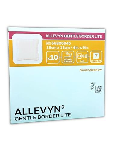 Allevyn Gentle Border Lite Foam Wound Dressing Pack of 10 - Sensitive Skin Friendly