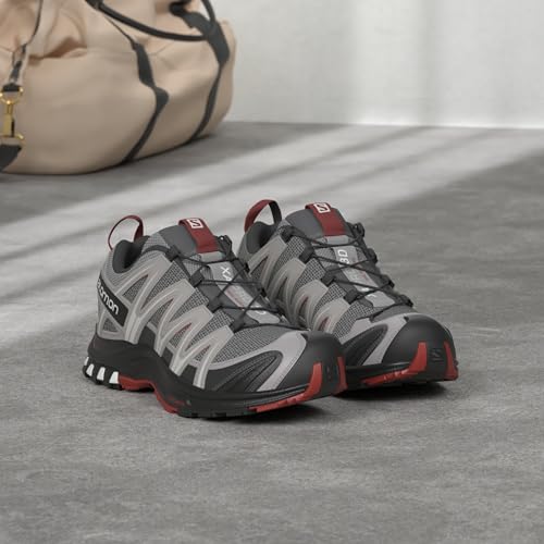 Salomon Men’s XA PRO 3D Trail Running Shoes - 10.5 Monument/Ebony/Red Dahlia