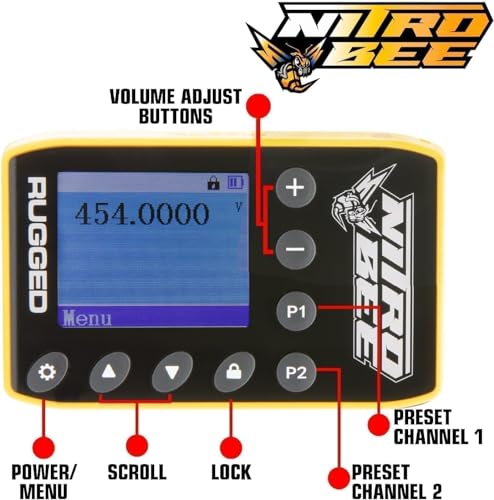 UHF Race Receiver with Stereo Earbuds - Rugged Radios Nitro Bee Xtreme