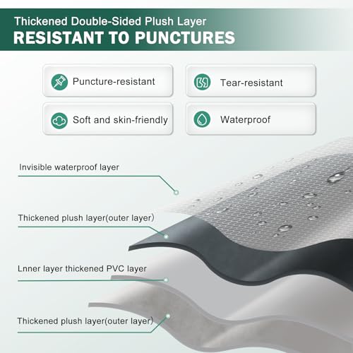 SUV Air Mattress with Pump - Double-Sided Thick Flocked Car Bed Green+Charcoal