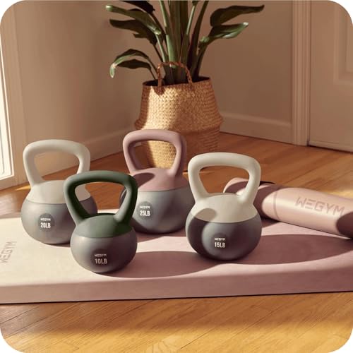 Soft 25LB Kettlebell Set for Home Strength Training - Safe Eco-Friendly Fitness Equipment