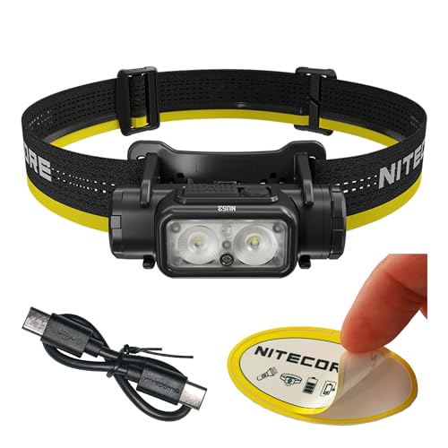 1800 Lumen Rechargeable Headlamp with Red & White Lights – Outdoor & Work Use