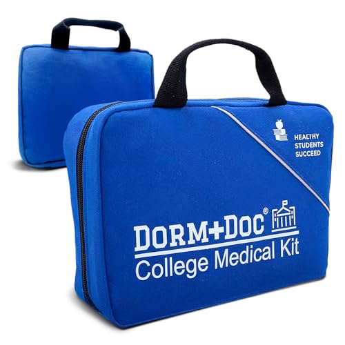 College 175-Piece Emergency First Aid Kit for Dorm Rooms - Blue