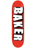 Baker 8.25" Red/White Logo Skateboard Deck - Maple Construction, Moderate Concave