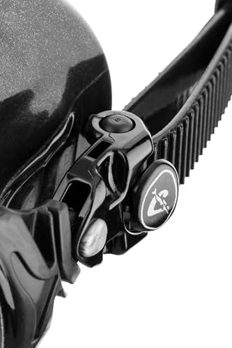 Black Big Eyes Evolution Scuba Diving Mask with Inclined Tear Drop Lenses - Made in Italy