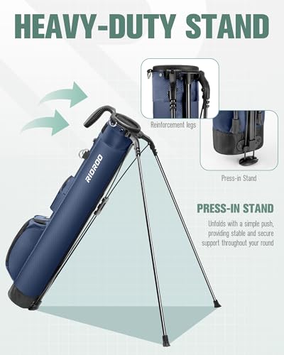 RIOROO Blue Golf Stand Bag for Men & Women - Lightweight 7-Club Carry Bag