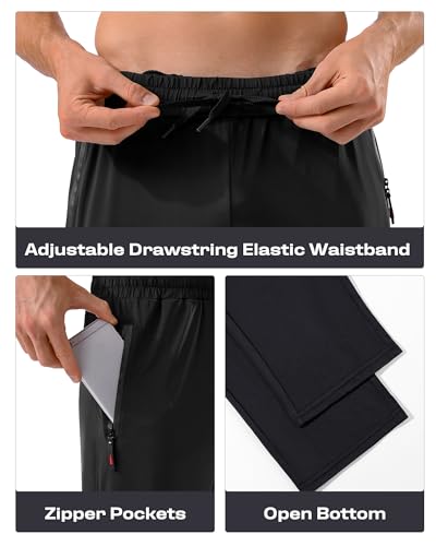 Men's Lightweight Athletic Sweatpants with Zipper Pockets - 5 Pack, 4X-Large, Black/Dark Grey/Light Grey/Navy/Army Green