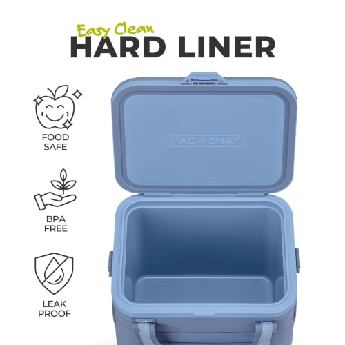 CORE Steel Blue 24 Can Leakproof No-Zip Magnetic Cooler with Hard Liner