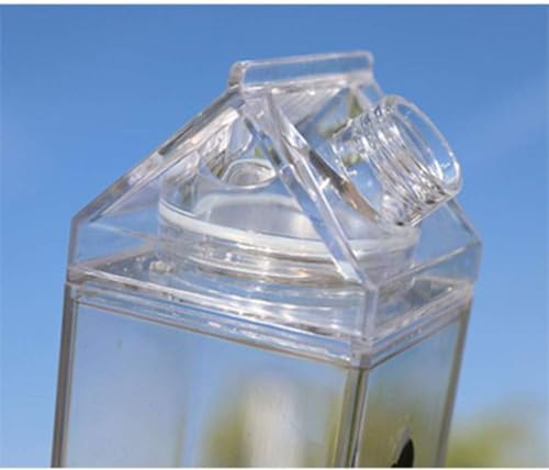34oz Clear Leakproof Milk Carton Water Bottle - Portable Drinkware for Outdoor & Camping