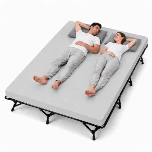 CYMULA Memory Foam Camping Cot Pad 2 Inch Queen Size Foldable Travel Mattress