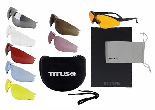 TITUS Professional Multi Lens Interchangeable Safety Glasses Set - Full Bundle with 8 Lenses