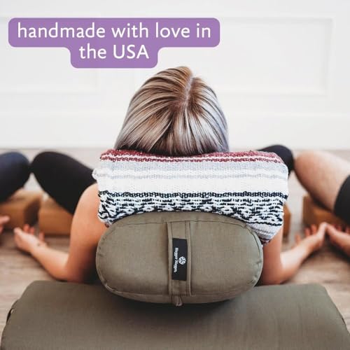 Yoga Bolster - Supportive Firm Cushion for Restorative Poses - Plum Solid