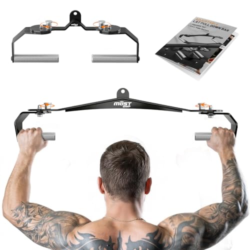 MOST GRIP Black Lat Pulldown Bar Set with 360° Rotatable Handles for Home Gym