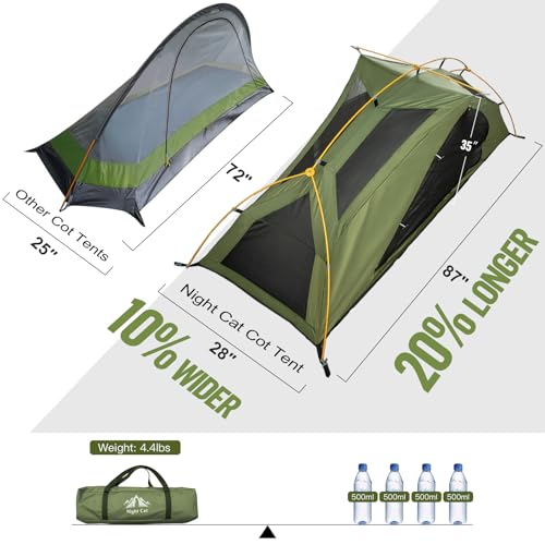 Night Cat 1-Person Camping Tent 28'' Wide Waterproof Hiking Shelter